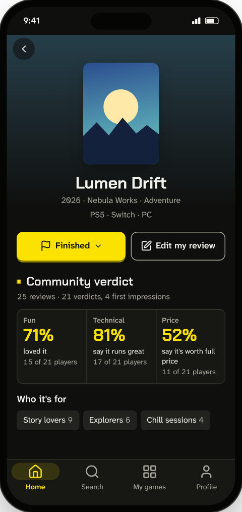 A game and its verdict